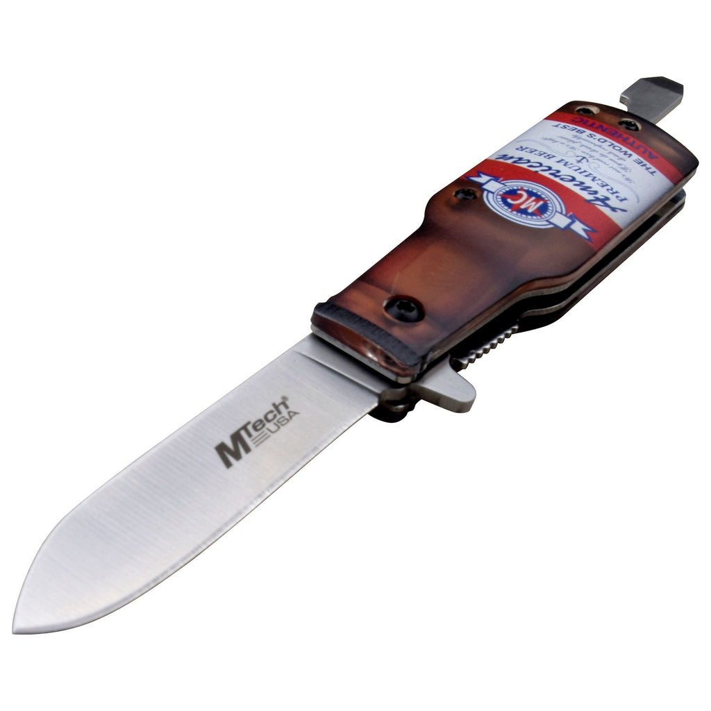 Navaja tipo cerveza Budweisser