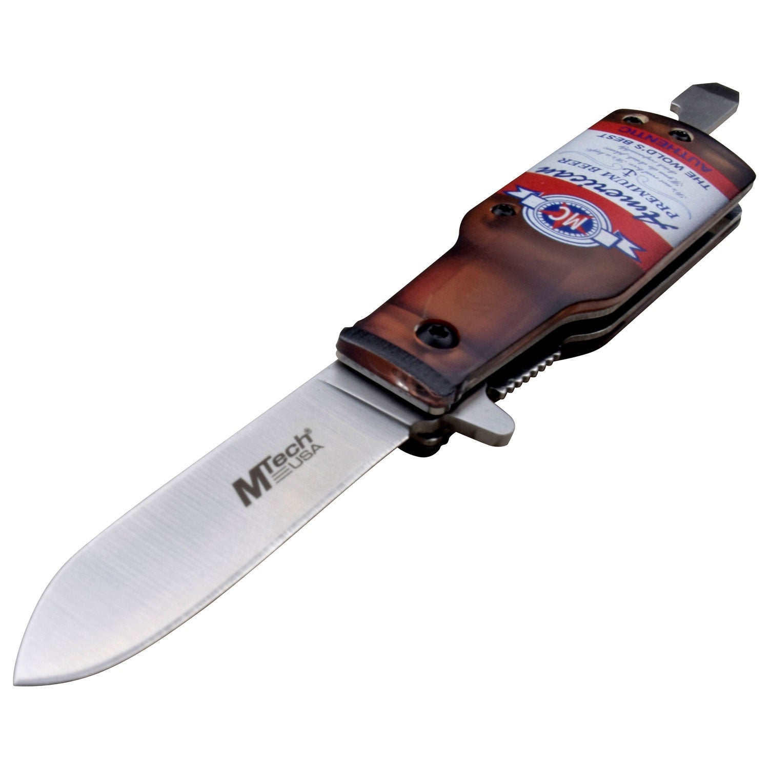 Navaja tipo cerveza Budweisser