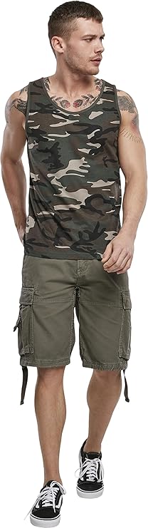 Shorts Brandit tipo Cargo color Verde Militar