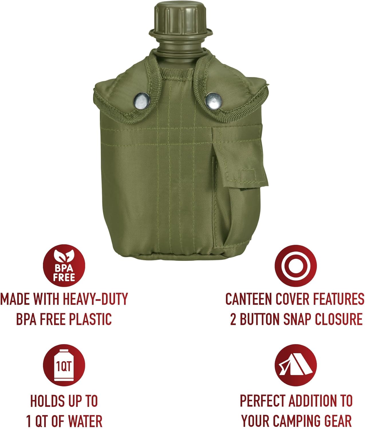 Cantimplora plástica militar con funda Rothco