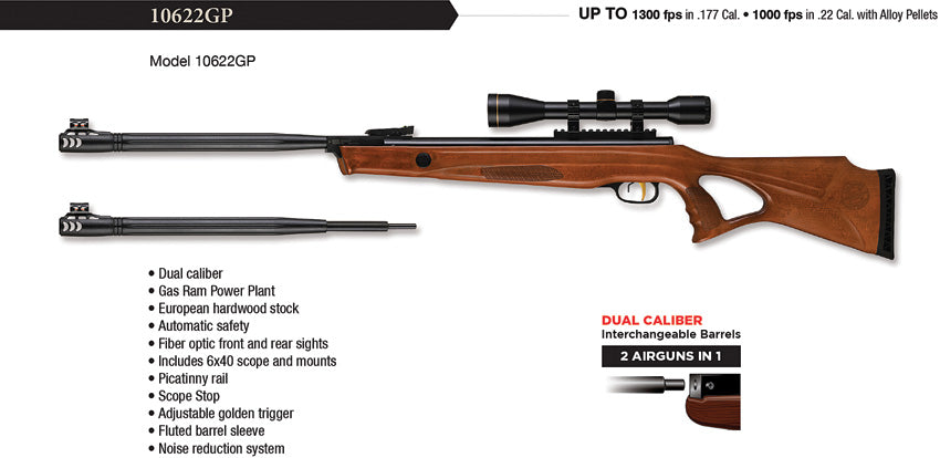 Rifle de aire Beeman 10622GP calibre .22/.177