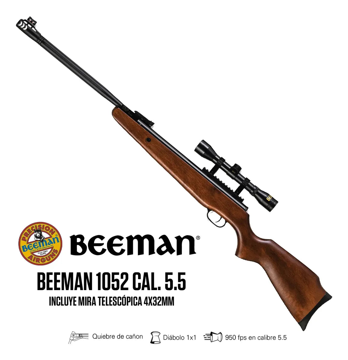 Rifle de aire Beeman 1052 calibre .22