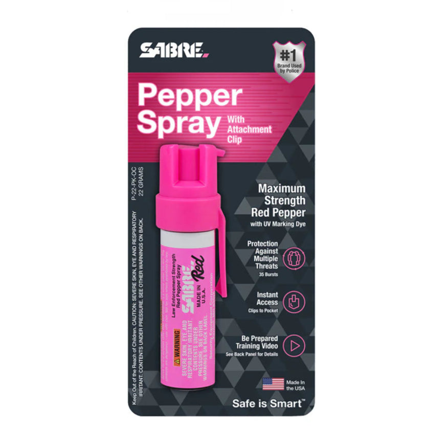 Gas Pimienta SABRE color rosado con clip
