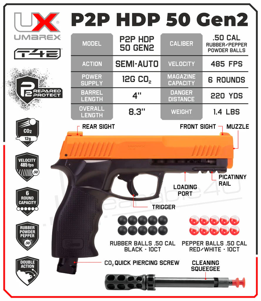 Pistola de aire para defensa personal HDP 50 Gen 2