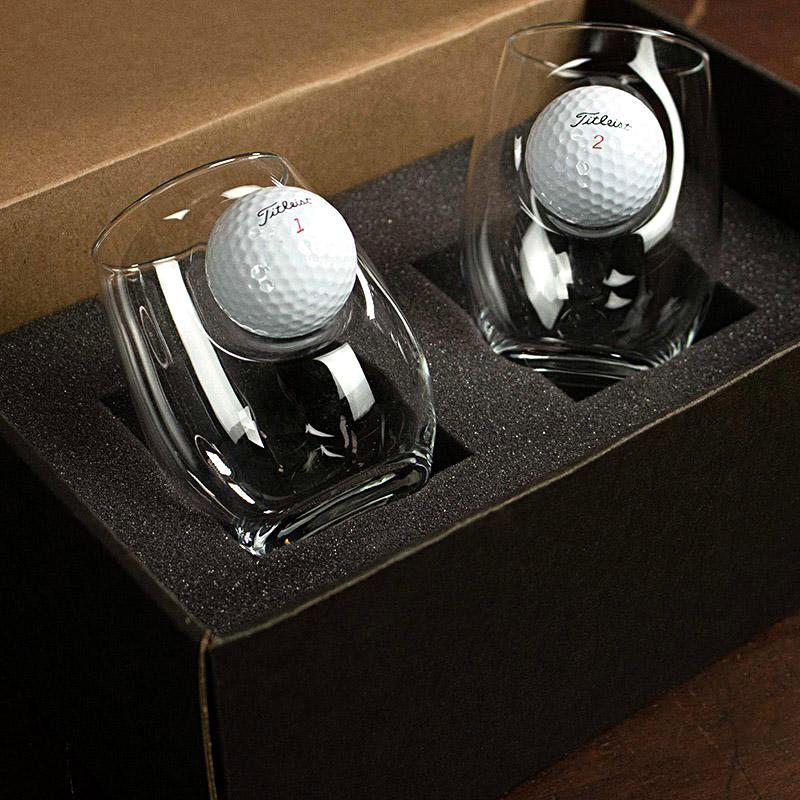 Vaso para Vino con pelota de Golf