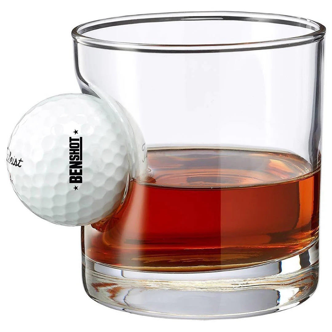 Vaso para Whisky con pelota de Golf