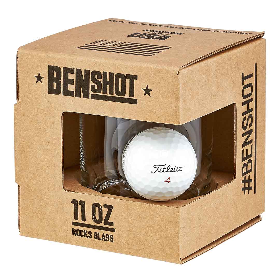 Vaso para Whisky con pelota de Golf