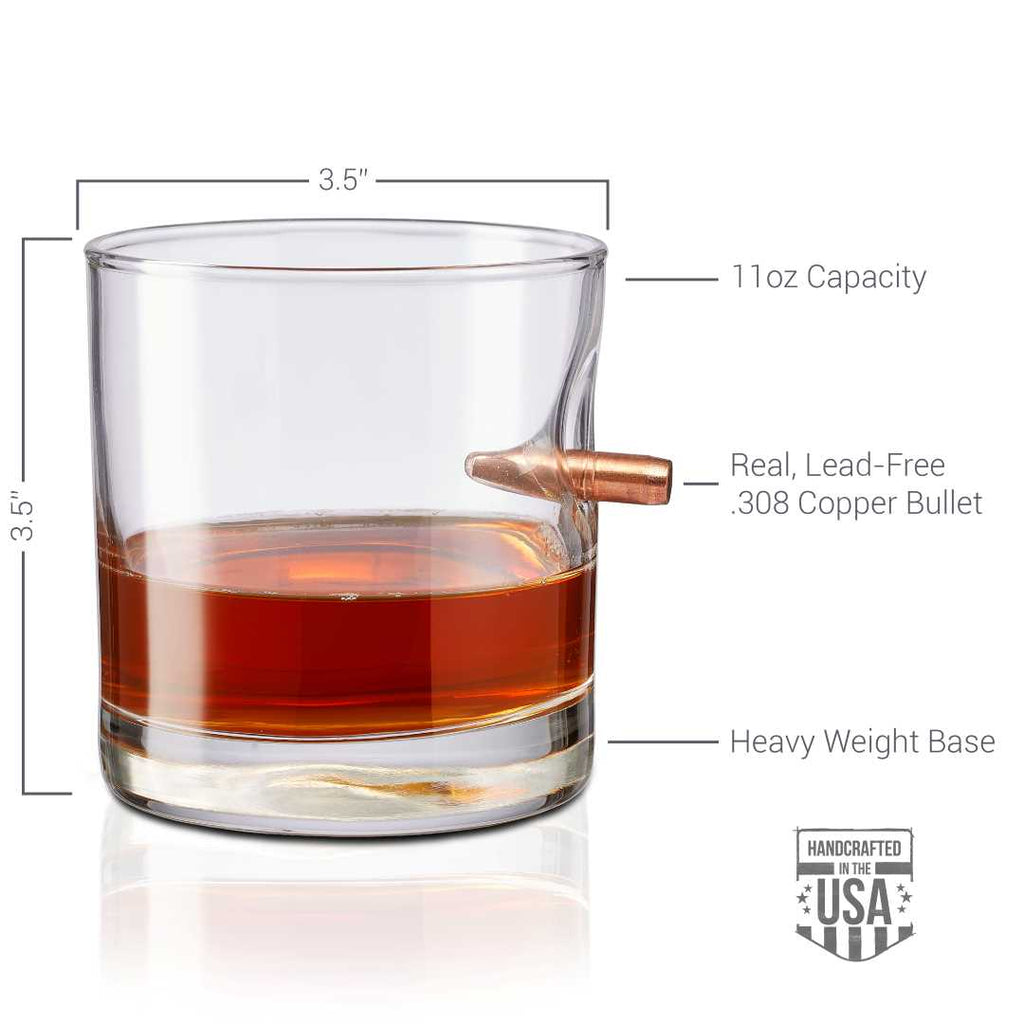 Vaso para whisky con bala .308